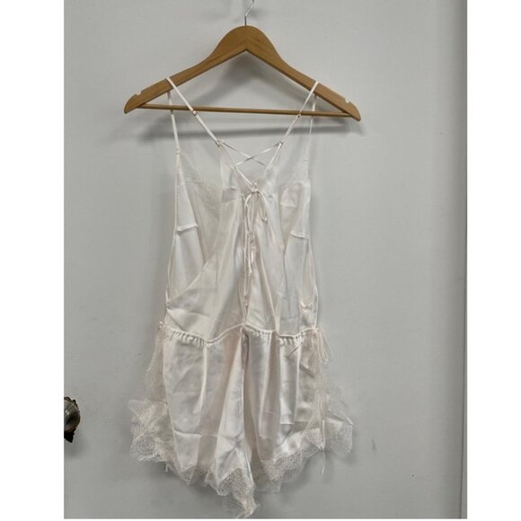NWT - Victoria's Secret Satin Side-Tie Romper, Coconut White - Size XL - Picture 5 of 12